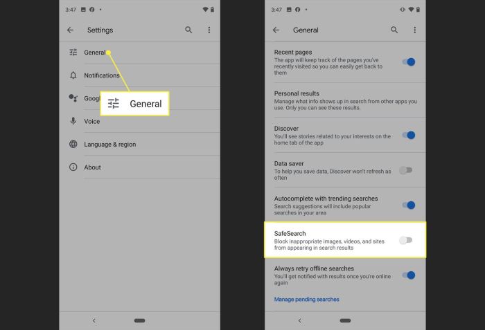 Cara Buka Safesearch Di Hp Android