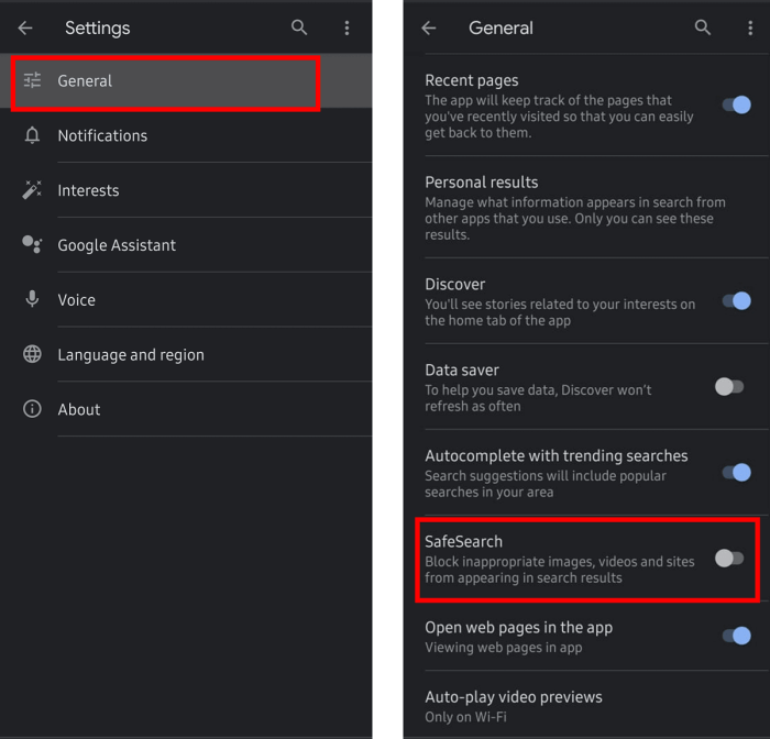 Cara Buka Safesearch Di Hp Android