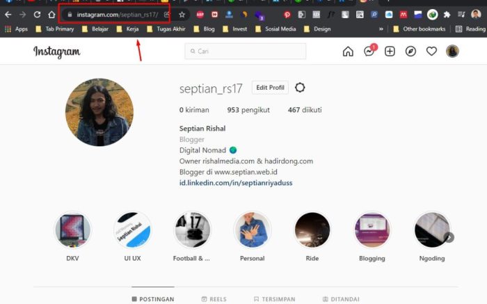 Cara Salin Tautan Di Instagram