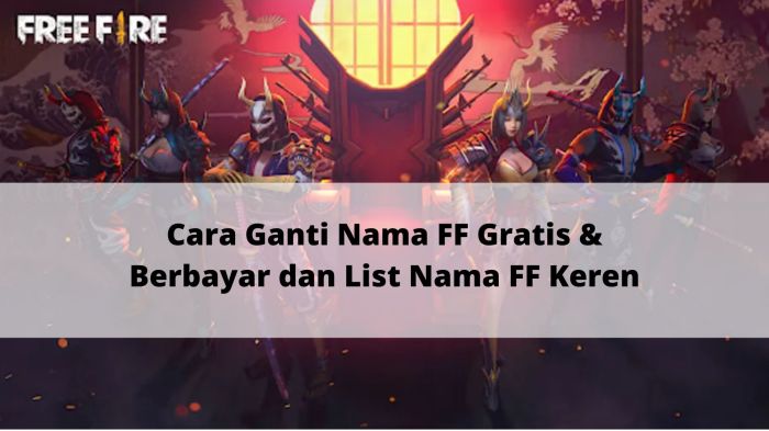 Nama FF Gak Ada Nama Misteri di Baliknya